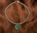 náhrdelník strieborný drôt zelenkastý kameň