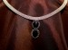 náhrdelník strieborný drôt čierne kamene